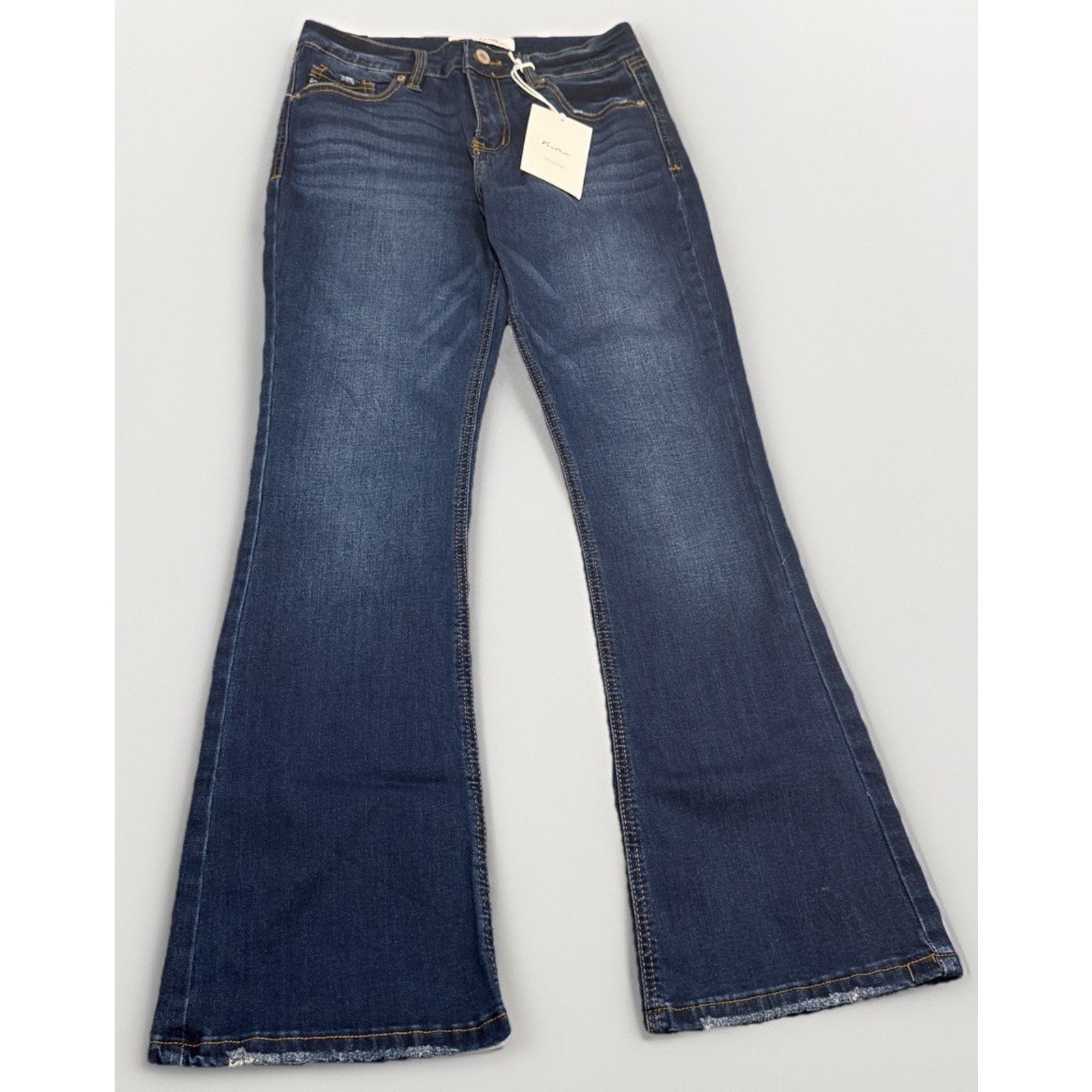Nwt Kancan Jeans Womens Sz 4 Dark Indigo Mid Rise Bootcut Stretch Denim